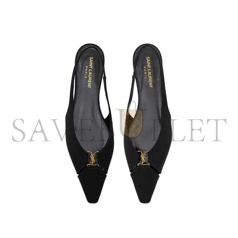 YSL BABYLONE SLINGBACK FLATS IN SATIN CREPE 8036469QNAG1000 YSL BABYLONE SLINGBACK FLATS IN SATIN CREPE 8036469QNAG1000